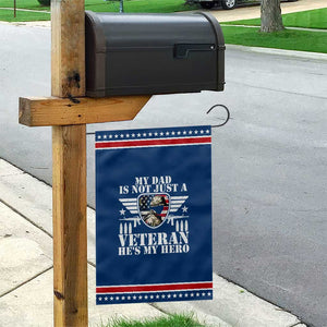 Military Family Veteran Support Patriotic Garden Flag My Papa US Veteran My Hero
