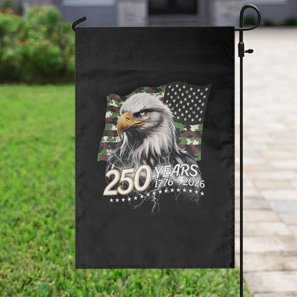 250 Years America Anniversary Garden Flag Patriotic Bald Eagle Military Tactical American Flag Camo