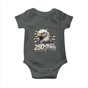 250 Years America Anniversary Baby Onesie Patriotic Bald Eagle Military Tactical American Flag Camo