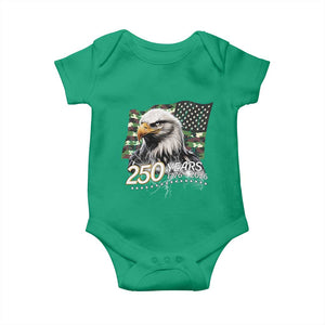 250 Years America Anniversary Baby Onesie Patriotic Bald Eagle Military Tactical American Flag Camo