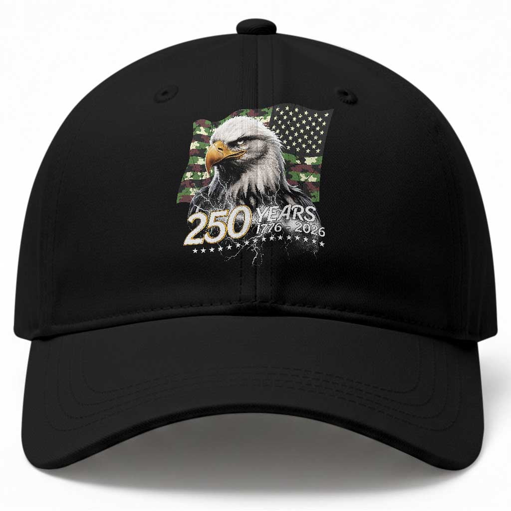 250 Years America Anniversary Baseball Cap Patriotic Bald Eagle Military Tactical American Flag Camo