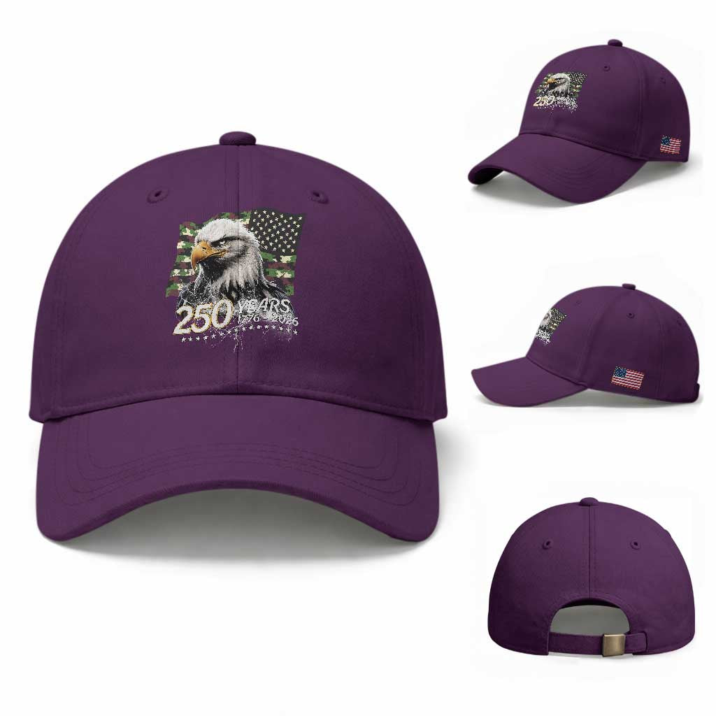 250 Years America Anniversary Baseball Cap Patriotic Bald Eagle Military Tactical American Flag Camo