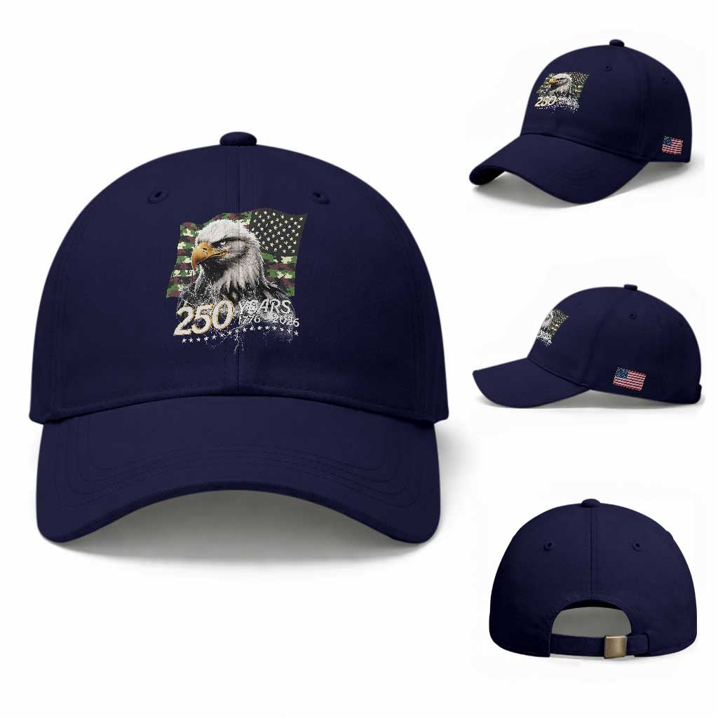 250 Years America Anniversary Baseball Cap Patriotic Bald Eagle Military Tactical American Flag Camo