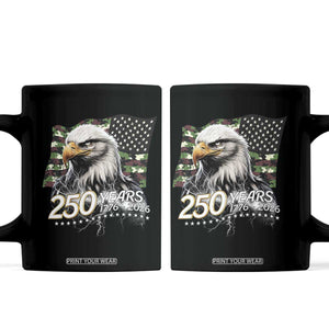 250 Years America Anniversary Coffee Mug Patriotic Bald Eagle Military Tactical American Flag Camo