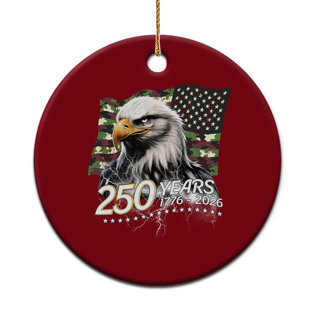 250 Years America Anniversary Ceramic Ornament Patriotic Bald Eagle Military Tactical American Flag Camo TS14 1pc Red Print Your Wear
