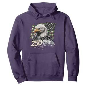 250 Years America Anniversary Hoodie Patriotic Bald Eagle Military Tactical American Flag Camo