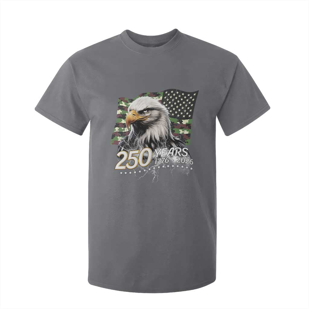 250 Years America Anniversary T Shirt For Kid Patriotic Bald Eagle Military Tactical American Flag Camo