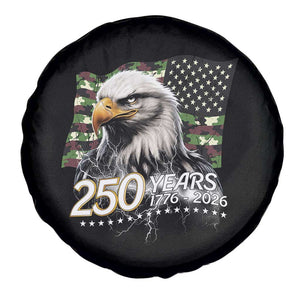 250 Years America Anniversary Spare Tire Cover Patriotic Bald Eagle Military Tactical American Flag Camo