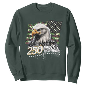 250 Years America Anniversary Sweatshirt Patriotic Bald Eagle Military Tactical American Flag Camo