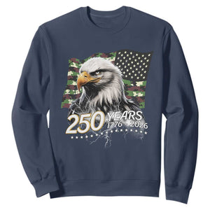 250 Years America Anniversary Sweatshirt Patriotic Bald Eagle Military Tactical American Flag Camo
