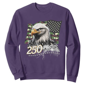 250 Years America Anniversary Sweatshirt Patriotic Bald Eagle Military Tactical American Flag Camo