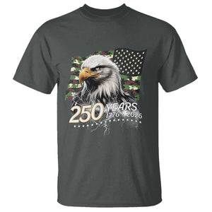 250 Years America Anniversary T Shirt Patriotic Bald Eagle Military Tactical American Flag Camo