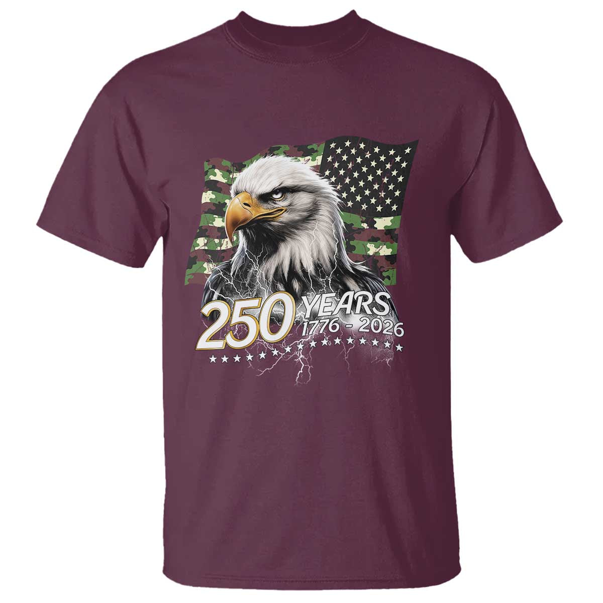 250 Years America Anniversary T Shirt Patriotic Bald Eagle Military Tactical American Flag Camo
