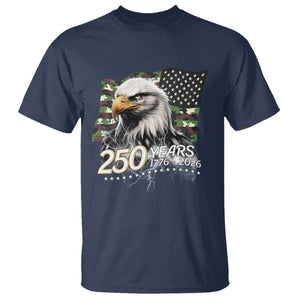 250 Years America Anniversary T Shirt Patriotic Bald Eagle Military Tactical American Flag Camo