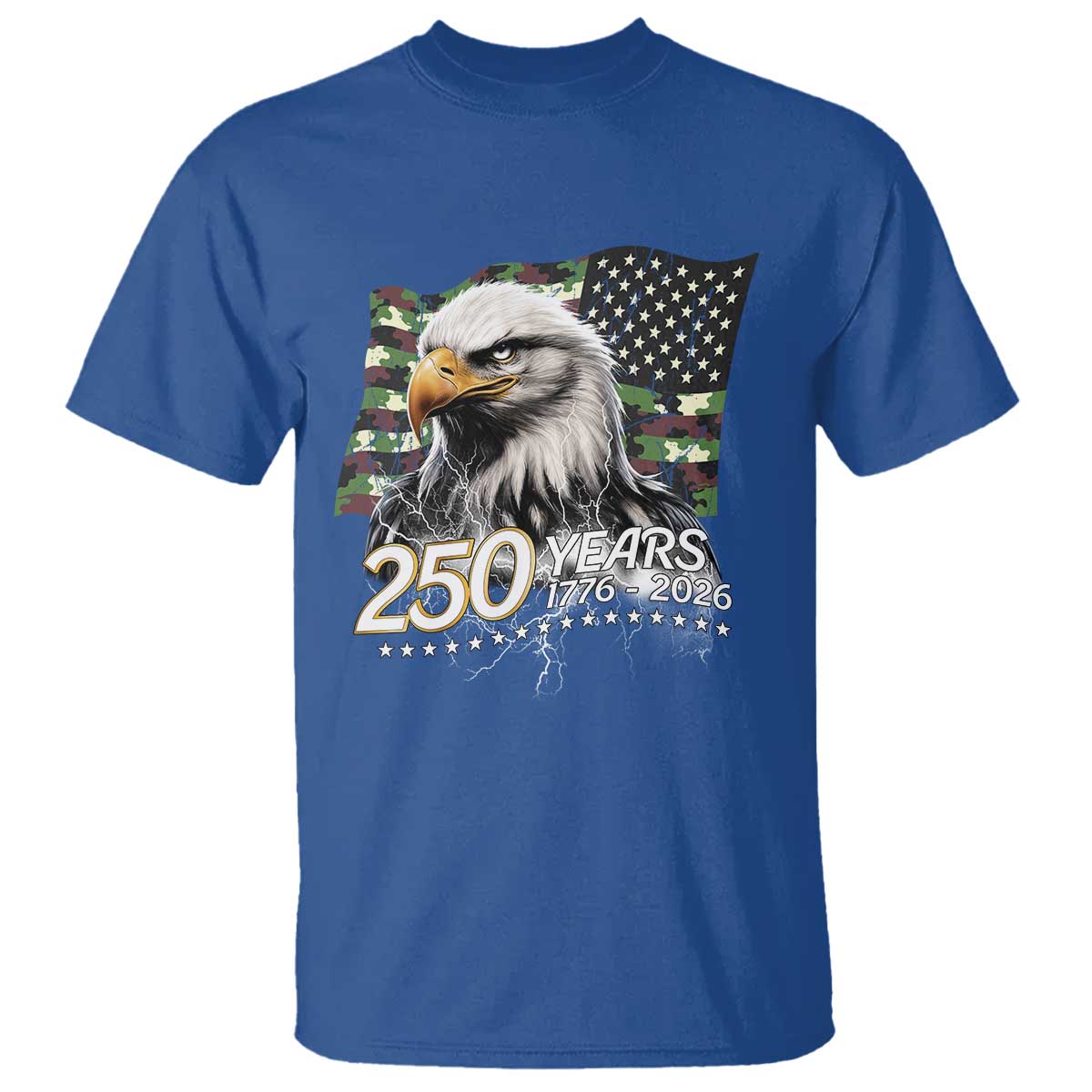 250 Years America Anniversary T Shirt Patriotic Bald Eagle Military Tactical American Flag Camo