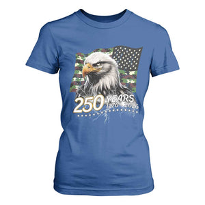 250 Years America Anniversary T Shirt For Women Patriotic Bald Eagle Military Tactical American Flag Camo