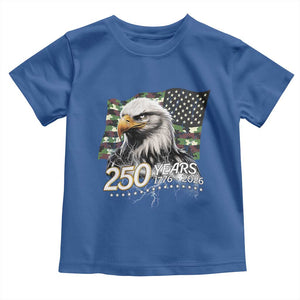 250 Years America Anniversary Toddler T Shirt Patriotic Bald Eagle Military Tactical American Flag Camo
