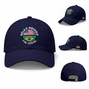 Relax Gringo I'm Legal Brazil Brazilian Immigrant Baseball Cap