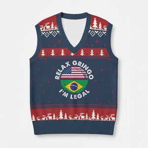 Relax Gringo I'm Legal Brazil Brazilian Immigrant V-Neck Knit Sweater Vest