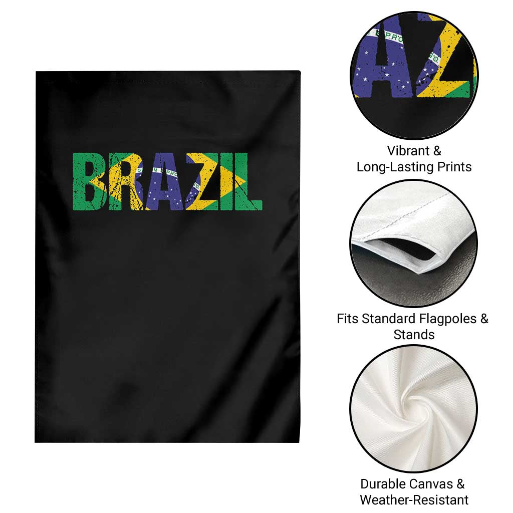 Brazil Brasil Flag Garden Flag Vintage Distressed Brazil
