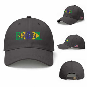 Brazil Brasil Flag Baseball Cap Vintage Distressed Brazil