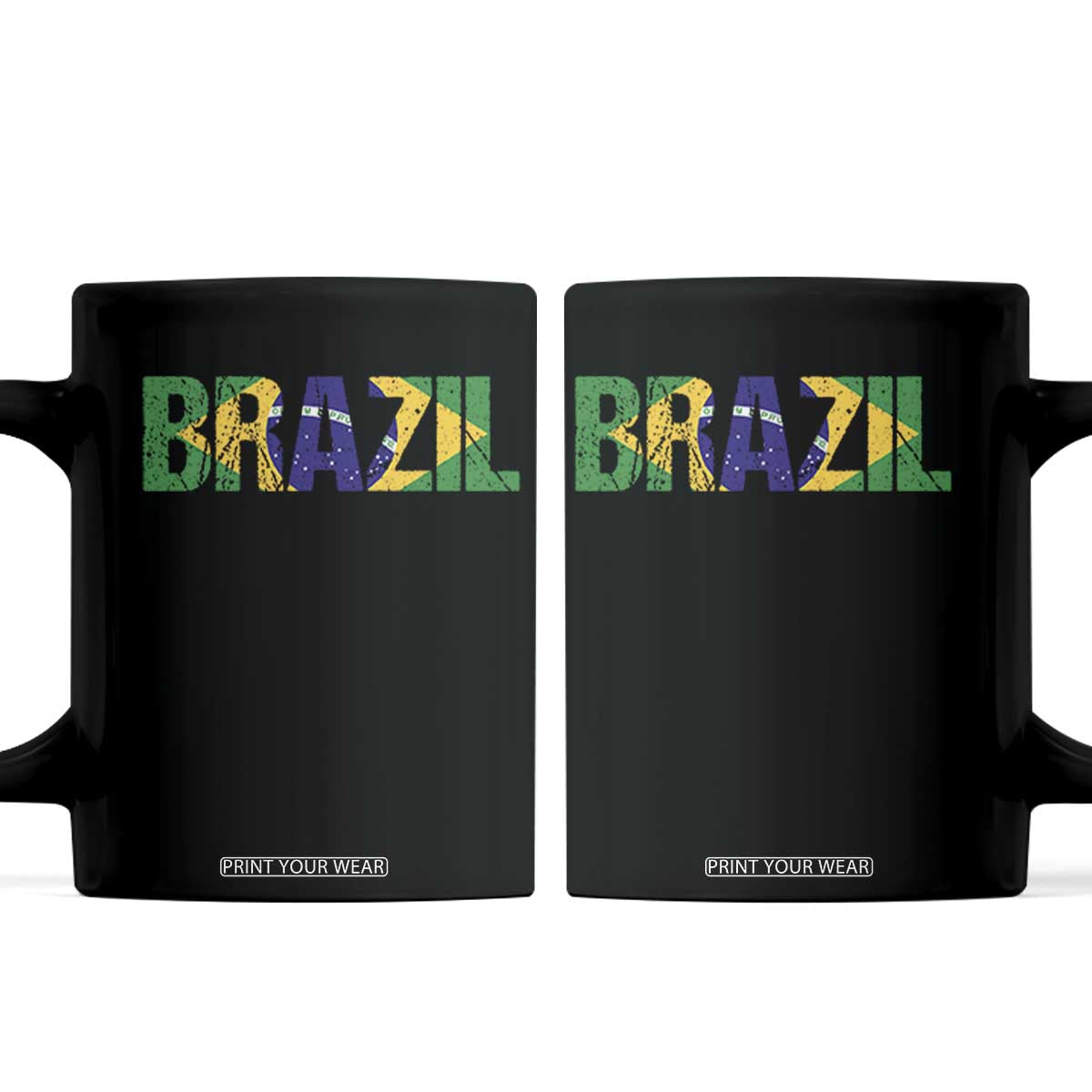 Brazil Brasil Flag Coffee Mug Vintage Distressed Brazil