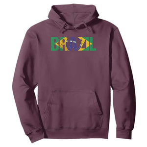 Brazil Brasil Flag Hoodie Vintage Distressed Brazil