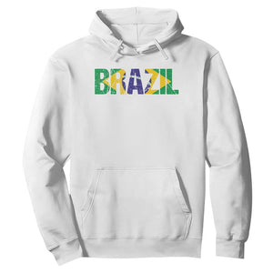 Brazil Brasil Flag Hoodie Vintage Distressed Brazil