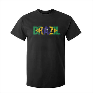 Brazil Brasil Flag T Shirt For Kid Vintage Distressed Brazil