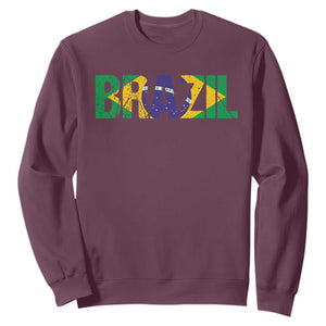 Brazil Brasil Flag Sweatshirt Vintage Distressed Brazil