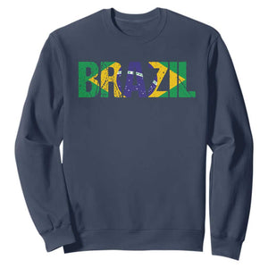 Brazil Brasil Flag Sweatshirt Vintage Distressed Brazil