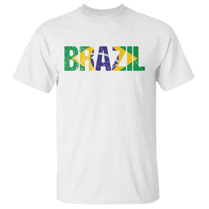 Brazil Brasil Flag T Shirt Vintage Distressed Brazil