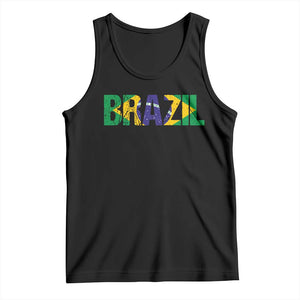 Brazil Brasil Flag Tank Top Vintage Distressed Brazil