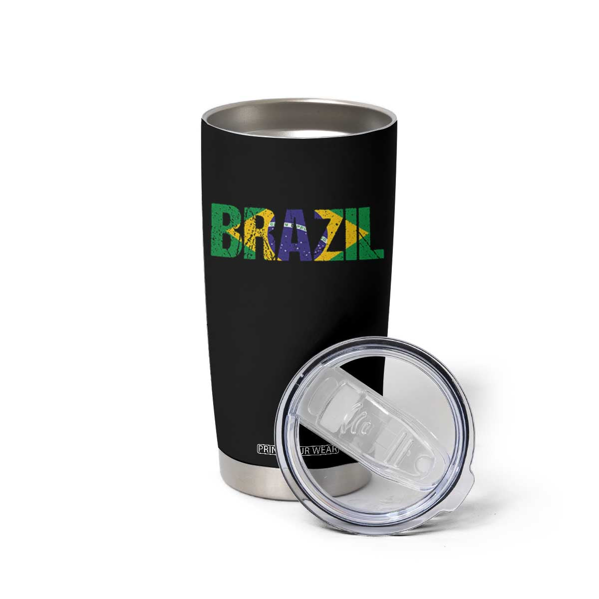 Brazil Brasil Flag Tumbler Cup Vintage Distressed Brazil