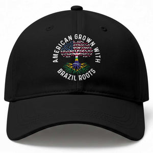 Brazilian Roots American Grown Tree Flag Baseball Cap