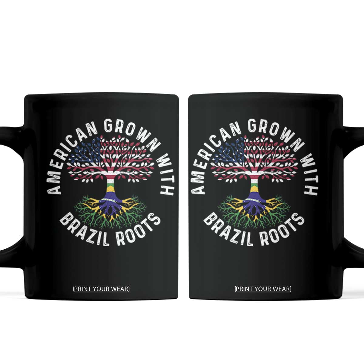 Brazilian Roots American Grown Tree Flag Coffee Mug