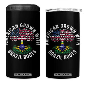 Brazilian Roots American Grown Tree Flag 4 in 1 Can Cooler Tumbler