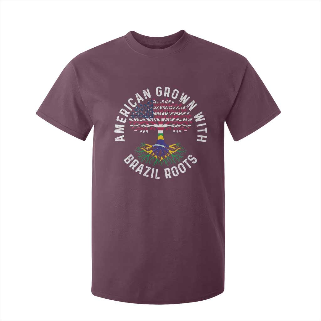 Brazilian Roots American Grown Tree Flag T Shirt For Kid