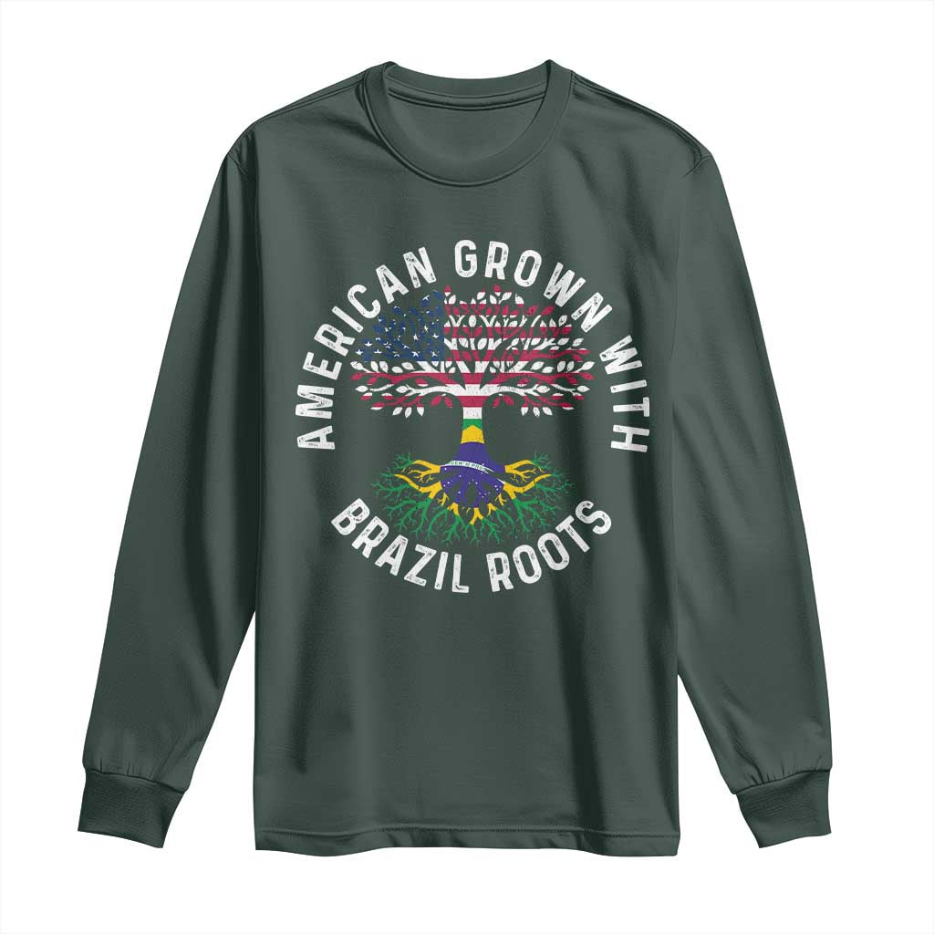 Brazilian Roots American Grown Tree Flag Long Sleeve Shirt
