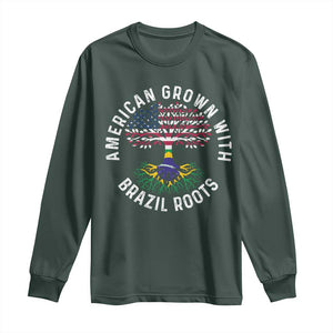 Brazilian Roots American Grown Tree Flag Long Sleeve Shirt