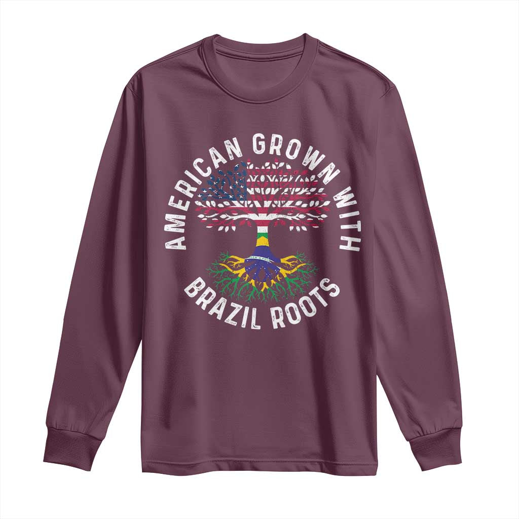 Brazilian Roots American Grown Tree Flag Long Sleeve Shirt