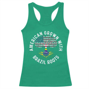 Brazilian Roots American Grown Tree Flag Racerback Tank Top
