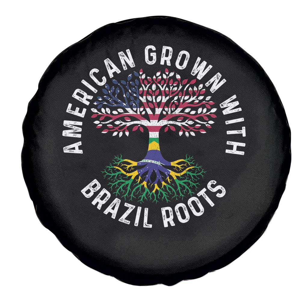Brazilian Roots American Grown Tree Flag Spare Tire Cover