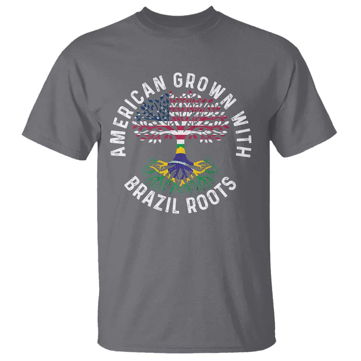 Brazilian Roots American Grown Tree Flag T Shirt