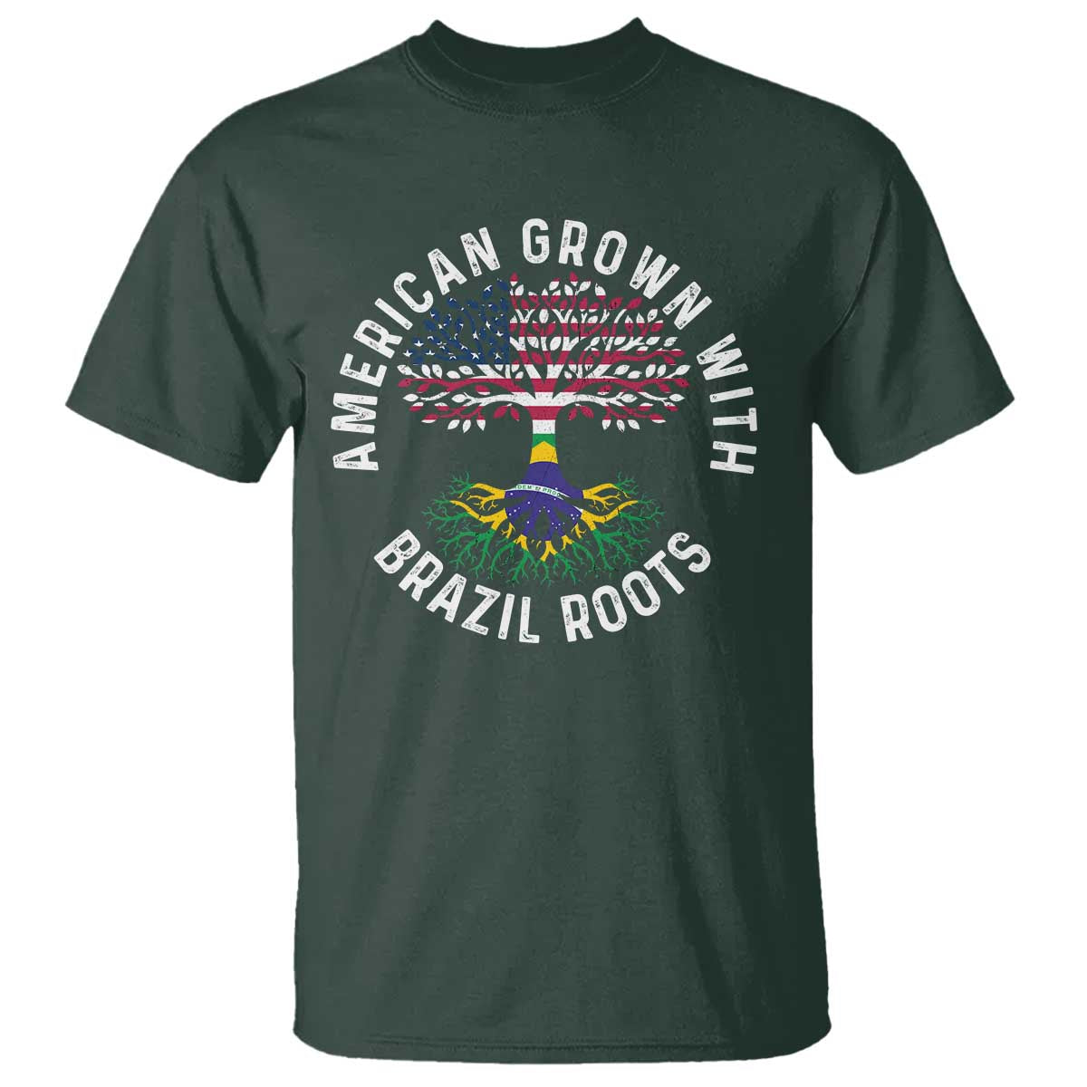 Brazilian Roots American Grown Tree Flag T Shirt