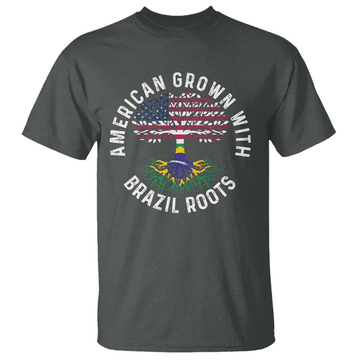 Brazilian Roots American Grown Tree Flag T Shirt