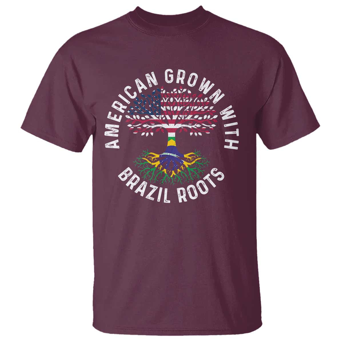 Brazilian Roots American Grown Tree Flag T Shirt