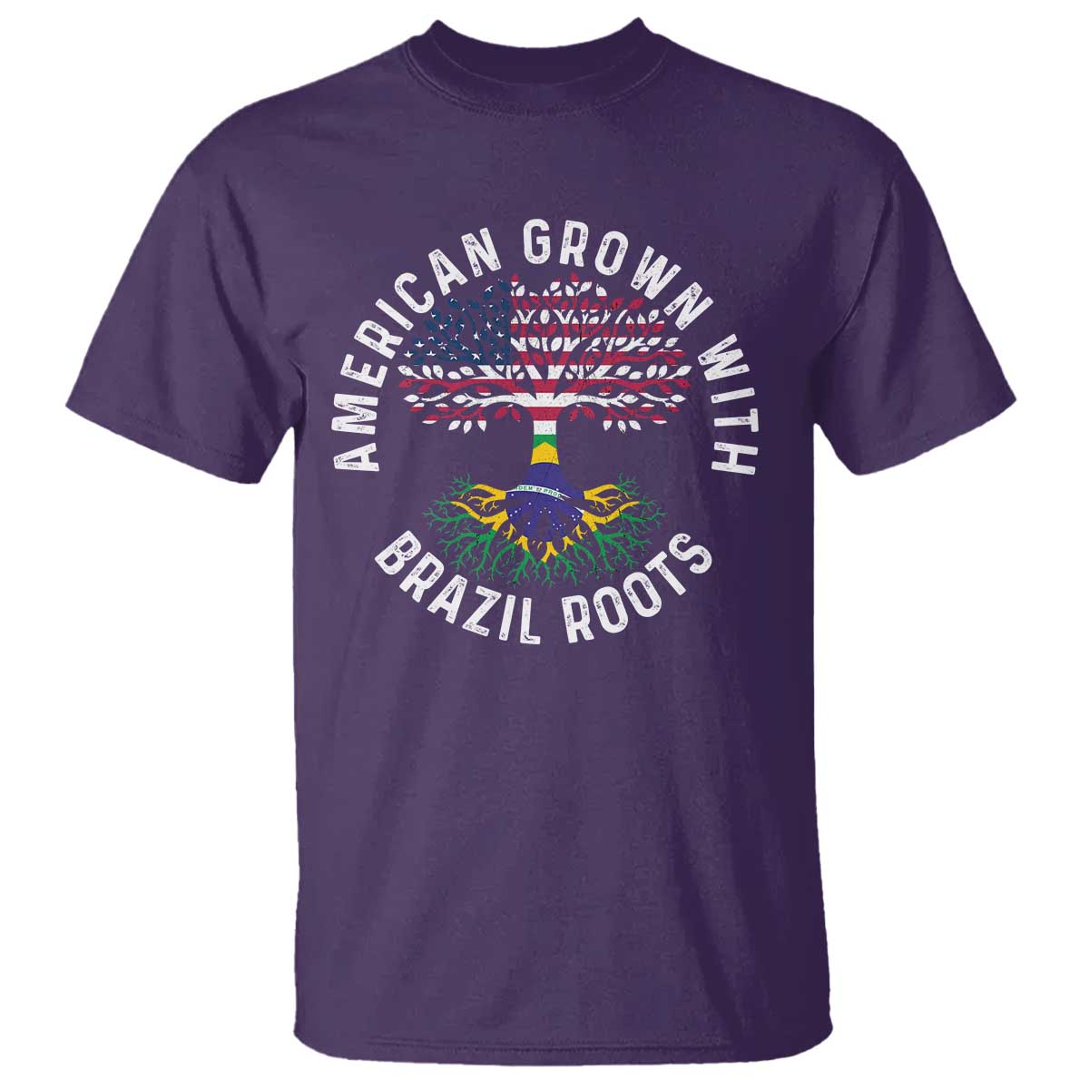 Brazilian Roots American Grown Tree Flag T Shirt