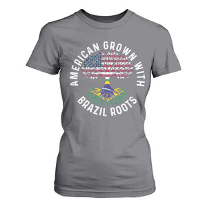Brazilian Roots American Grown Tree Flag T Shirt For Women