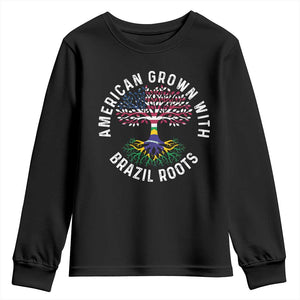 Brazilian Roots American Grown Tree Flag Youth Sweatshirt